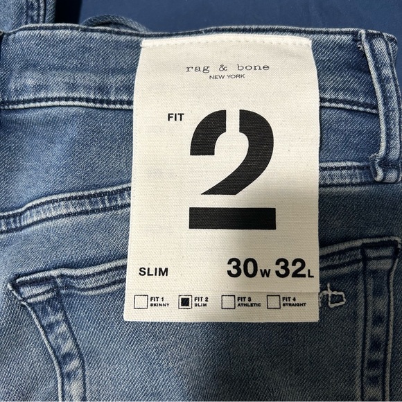 NEW Rag & Bone Fit 2 Slim Jeans 30W x 32L - Picture 7 of 8